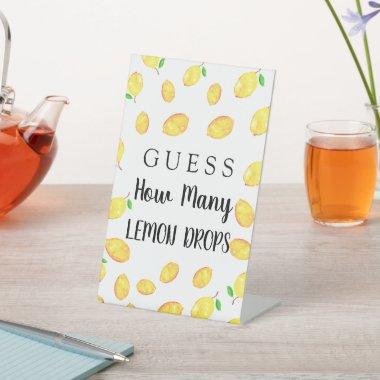 Guess How Many Lemon Drops Bridal Shower Pedestal Sign