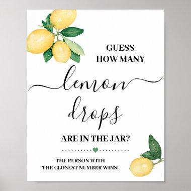 Guess How Many Lemon Drops Shower Game Sign
