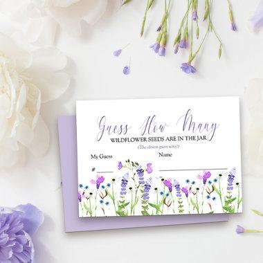 Guess How Many Purple Wildflower Game Invitations