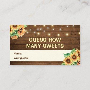 Guess How Many Sweets Rustic Baby Shower Sprinkle Enclosure Invitations