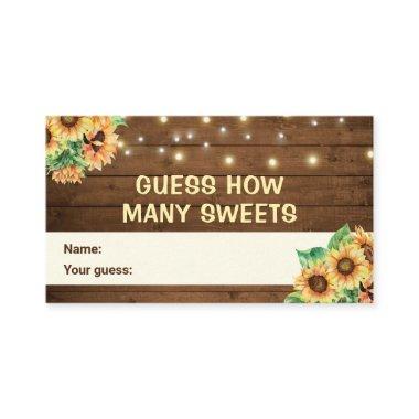 Guess How Many Sweets Rustic Baby Shower Sprinkle Enclosure Invitations