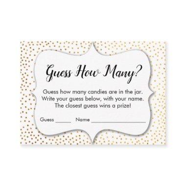 Guess How Many? White w/ Gold Confetti Game