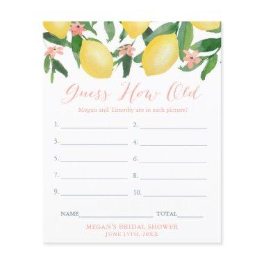 Guess How Old Photo Game for Bridal / Co-ed Shower Flyer