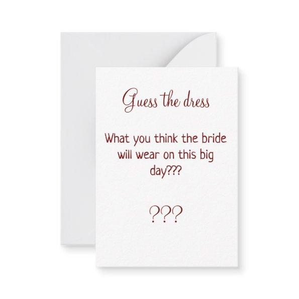 guess the bride dress  game note