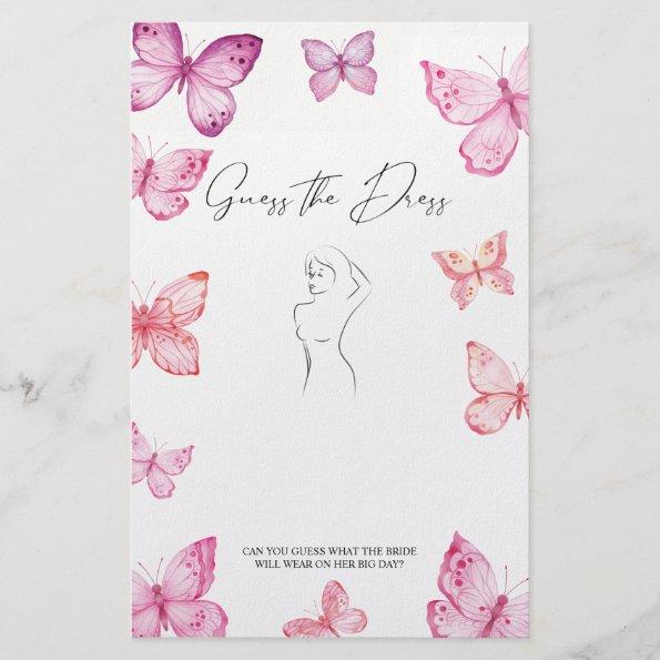 Guess the Dress Bridal Shower Game Butterflies Flyer