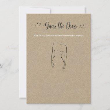Guess the Dress Bridal Shower Game Invitations