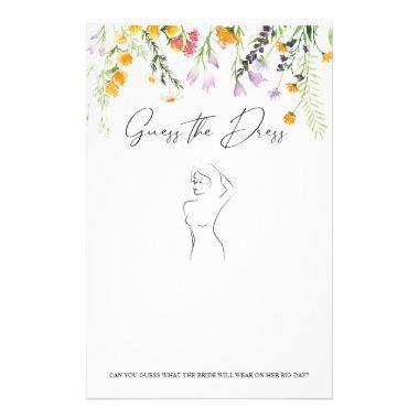 Guess the Dress Bridal Shower Game Wildflowers Flyer