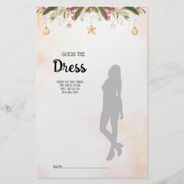 Guess the Dress Christmas Bridal Shower Game Invitations Flyer