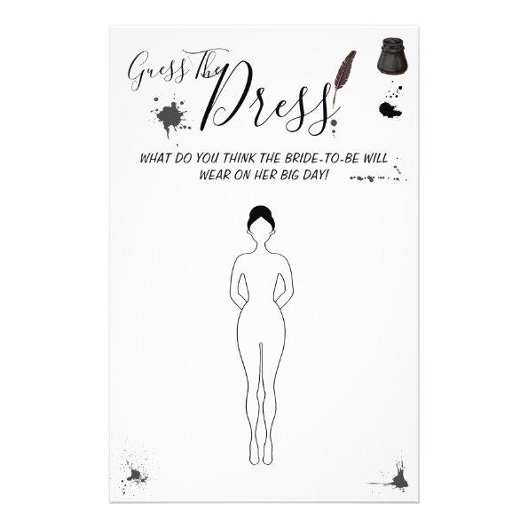 Guess the Dress Pen & Inkwell Shower Game Invitations Flyer