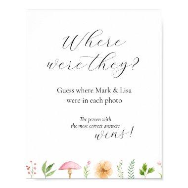 Guess where they were Bridal Shower Game Poster