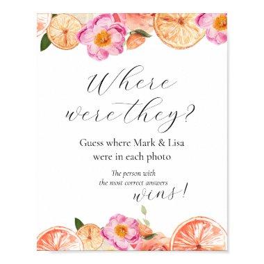 Guess where they were Bridal Shower Game Poster