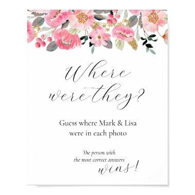 Guess where they were Bridal Shower Game Poster