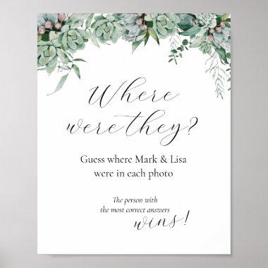 Guess where they were Bridal Shower Game Poster