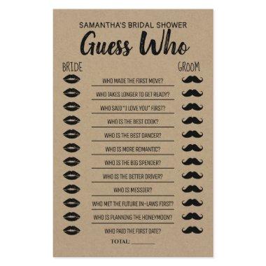 Guess who bridal shower english spanish game