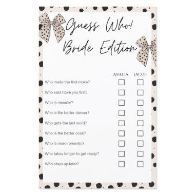 Guess who bride edition Beige bridal shower games