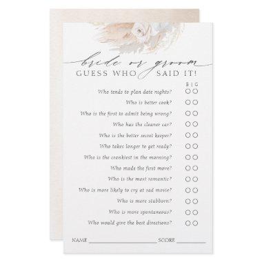 Guess Who Bride or Groom - Boho Game