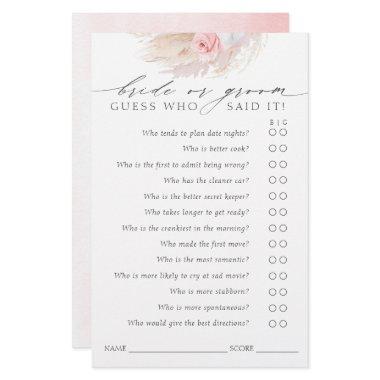 Guess Who Bride or Groom - Boho Game