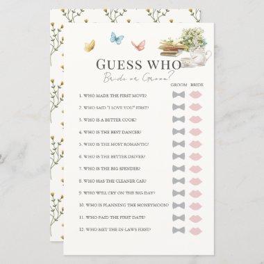 Guess Who Bride or Groom Book Bridal Shower Game
