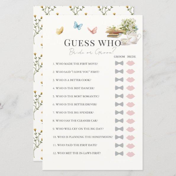 Guess Who Bride or Groom Book Bridal Shower Game