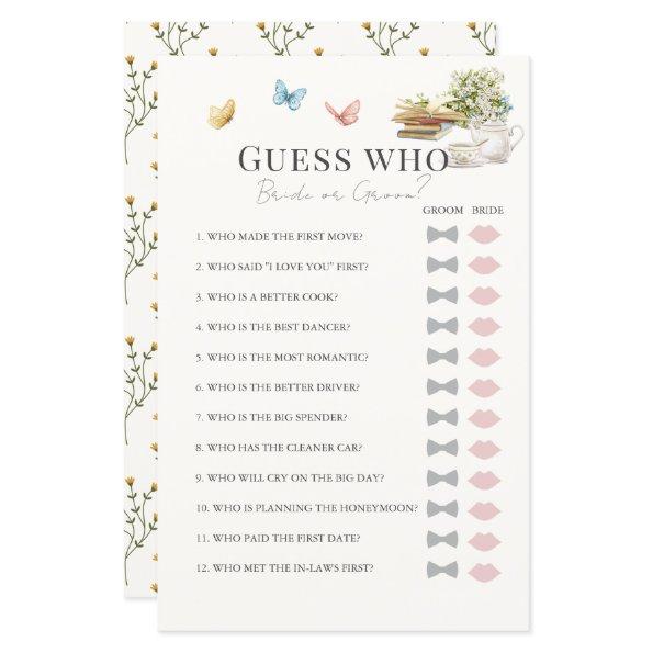 Guess Who Bride or Groom Book Bridal Shower Game