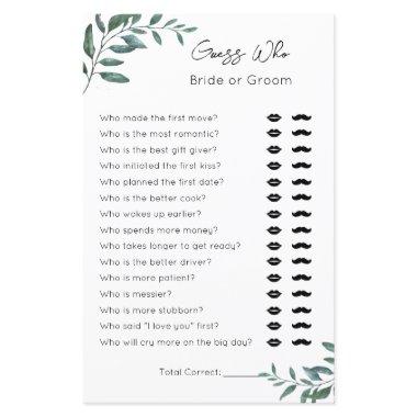 Guess Who- Bride or Groom-  Game