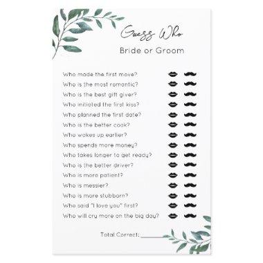 Guess Who- Bride or Groom- Bridal Shower Game