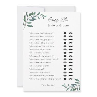 Guess Who- Bride or Groom- Bridal Shower Game Holiday Invitations