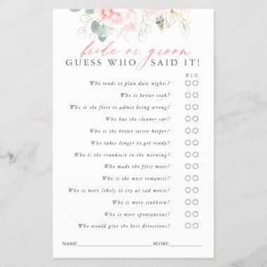 Guess Who Bride or Groom - Game Invitations