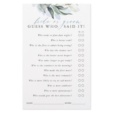 Guess Who Bride or Groom - Greenery Game