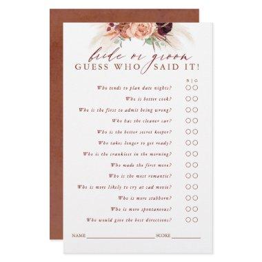 Guess Who Bride or Groom - Pampas Grass Game