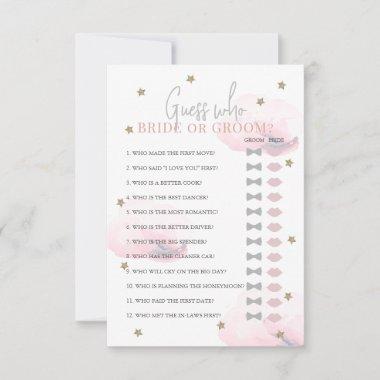 Guess Who Bride or Groom Pink Bridal Shower Game Invitations