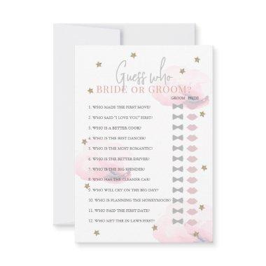 Guess Who Bride or Groom Pink Bridal Shower Game Invitations