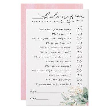 Guess Who Bride or Groom - Succulents Game