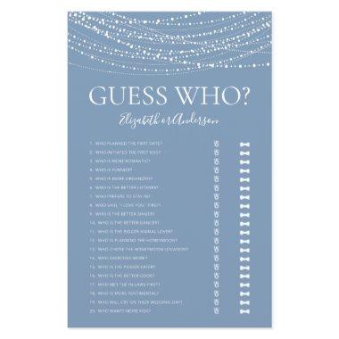 Guess Who Dusty Blue Lights Bridal Shower Game