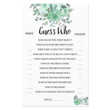 Guess Who Green Roses  Game  Flyer