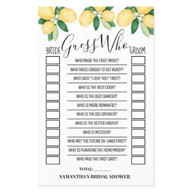 Guess Who Lemons  Game  Flyer