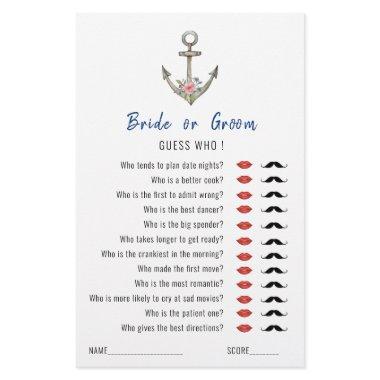 'Guess Who' Nautical Anchor Bridal Shower game