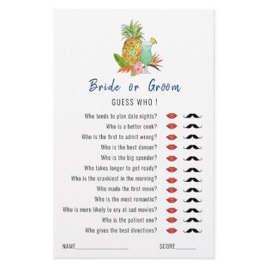 'Guess Who' Tropical theme Bridal Shower game