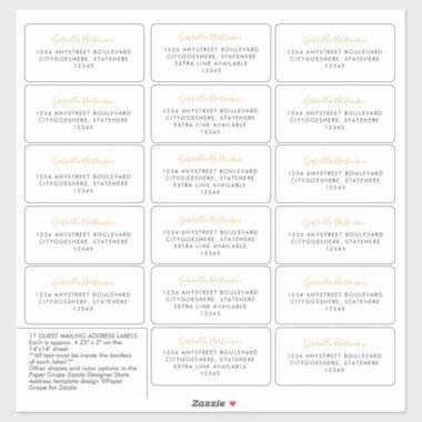 Guest Address Labels Simple Gold Calligraphy