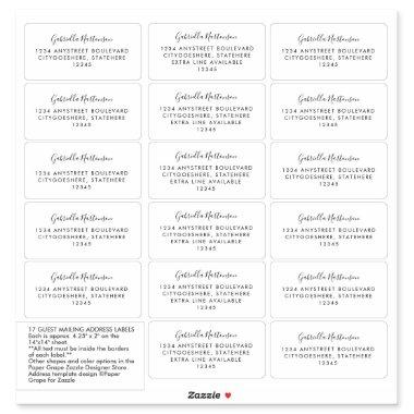 Guest Address Labels Simple Modern Calligraphy