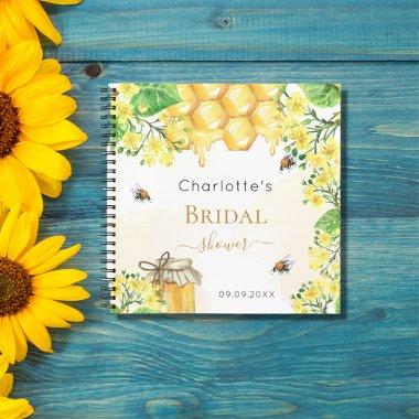 Guest book bees honey yellow florals