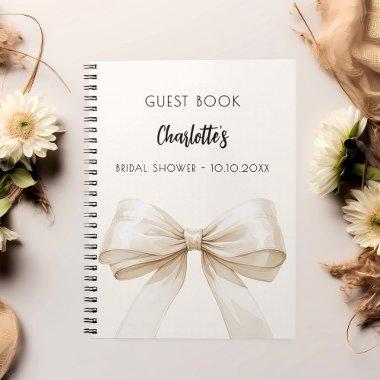 Guest book  bow cream beige