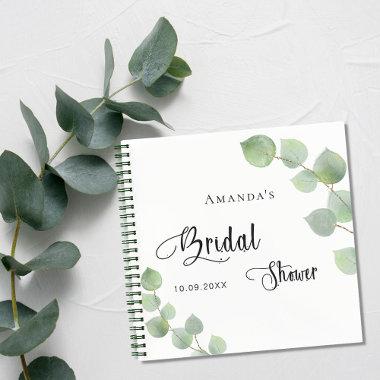 Guest book bridal shower eucalyptus greenery
