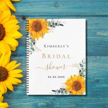 Guest book bridal shower eucalyptus sunflower