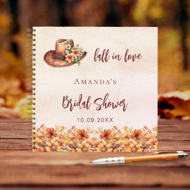 Guest book Bridal Shower fall cowgirl flowers
