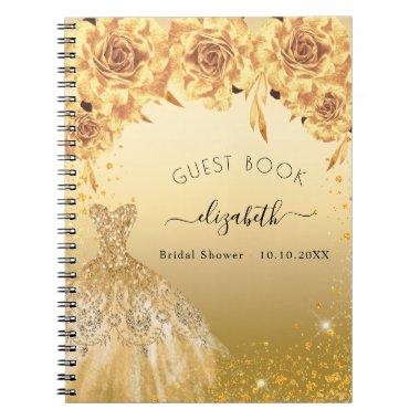 Guest book  gold glitter dress