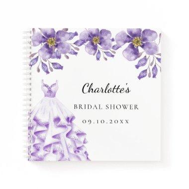 Guest book  lavender dress floral