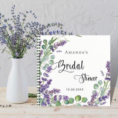 Guest book bridal shower lavender eucalyptus