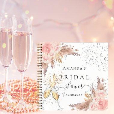 Guest book  pampas rose gold bubbly