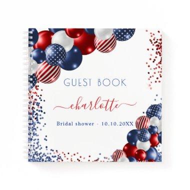 Guest book bridal shower patriotic 4th july